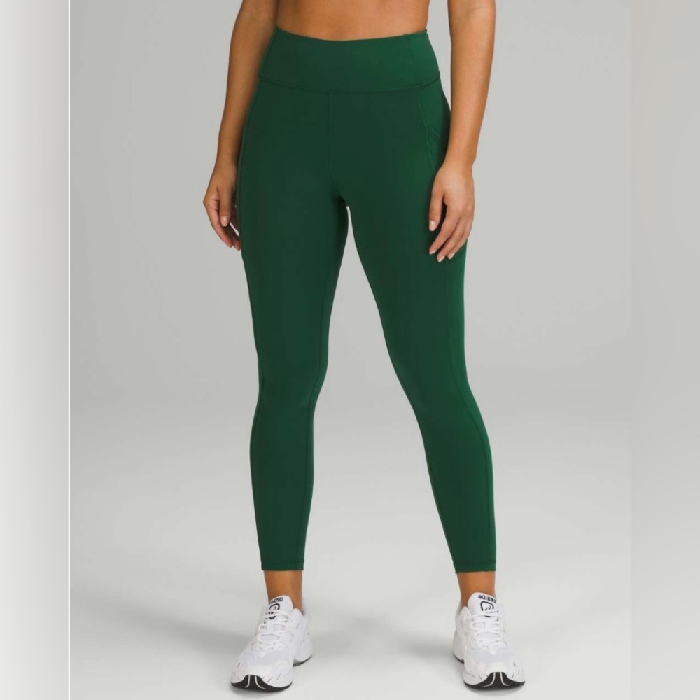 Lululemon Invigorate High Rise Legging 25" size 8 color Everglade green